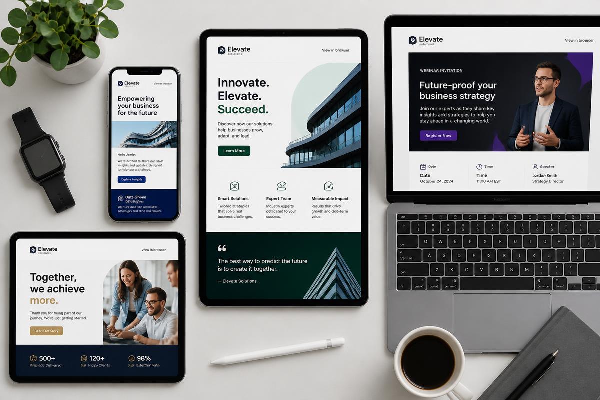 Templates de email personalizados em vários dispositivos