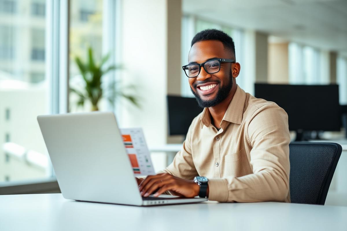 Consultor angolano a configurar contas de email corporativo